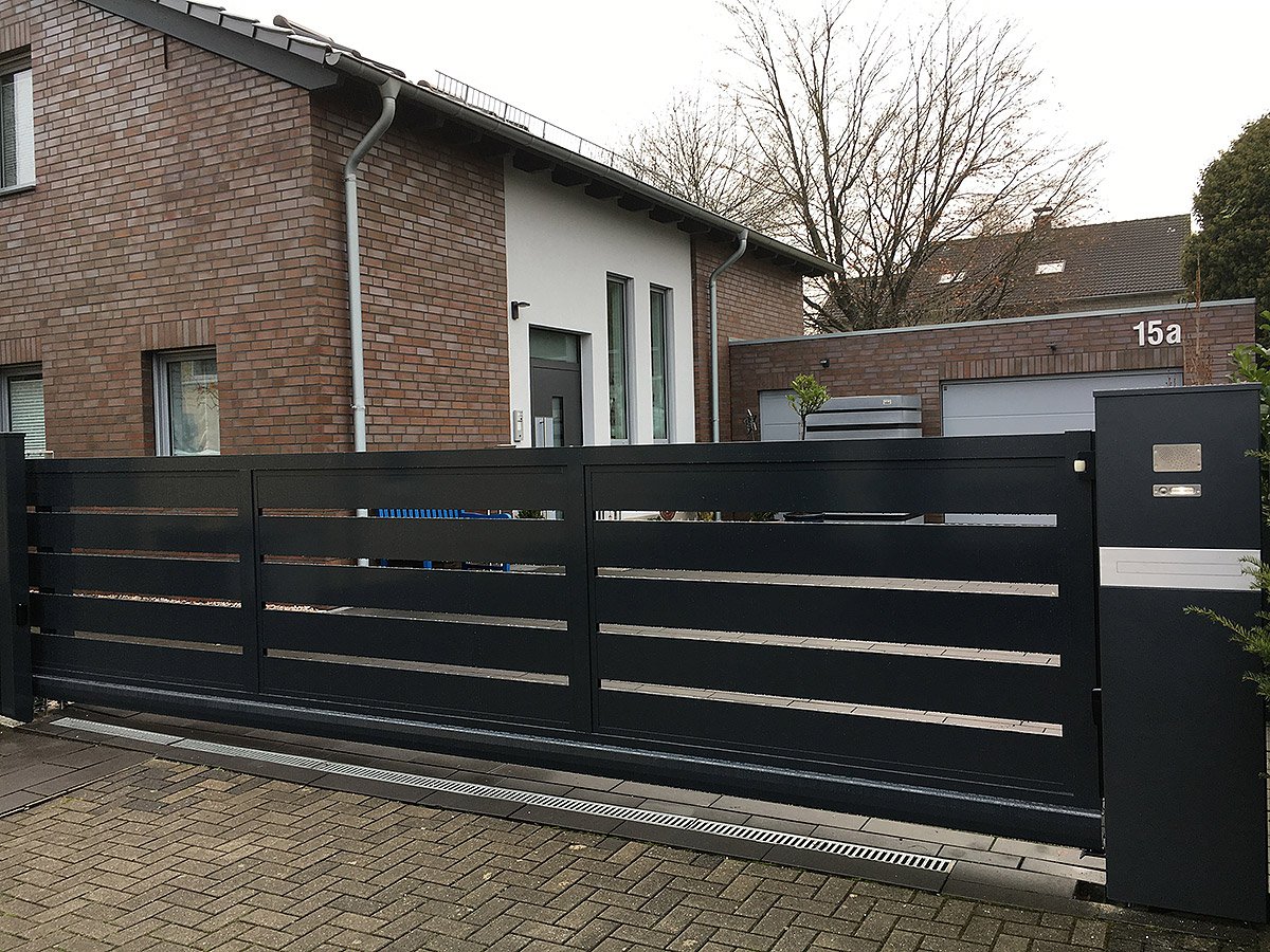 Freitragende Schiebetor Aluminium BA 110 Manuell oder elektrisch
